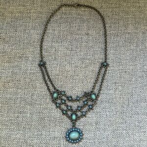 Turquoise and silver necklace